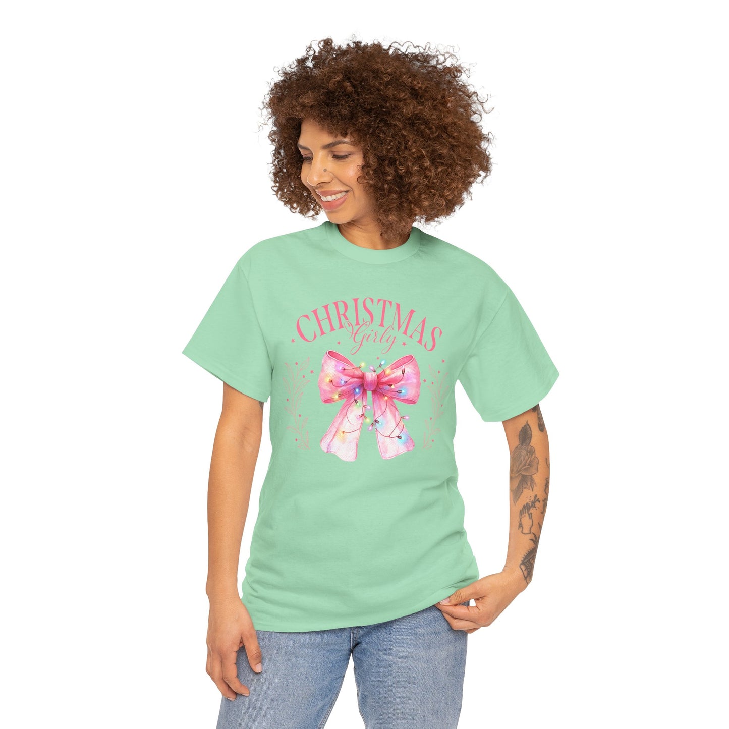 Pink Christmas Girly Tee