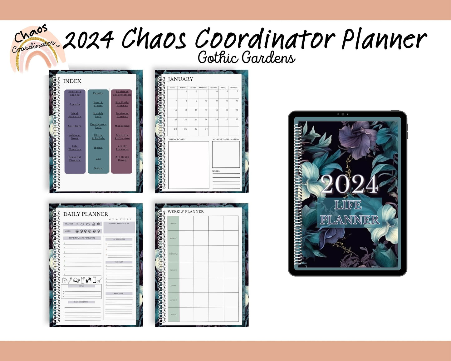 2024 Ultimate Chaos Coordinator Life Planner ~ Gothic Gardens