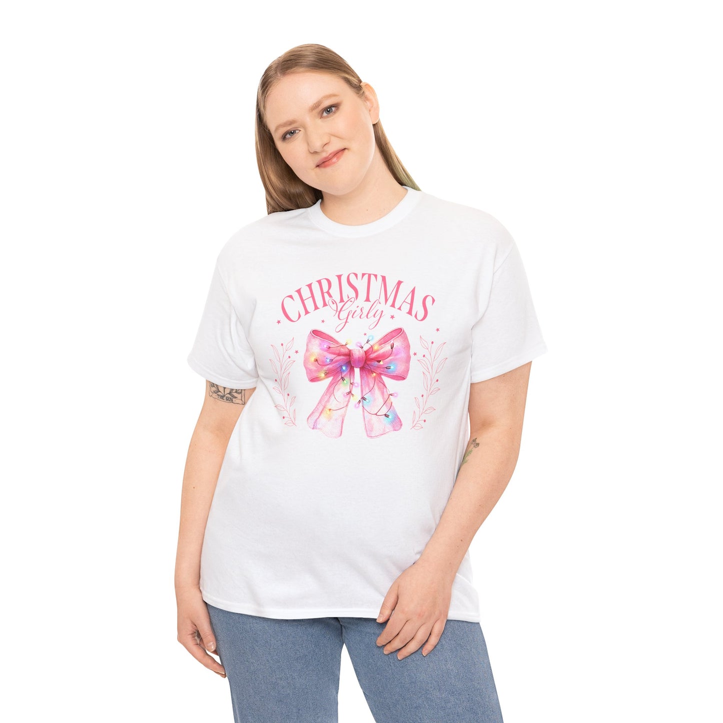 Pink Christmas Girly Tee