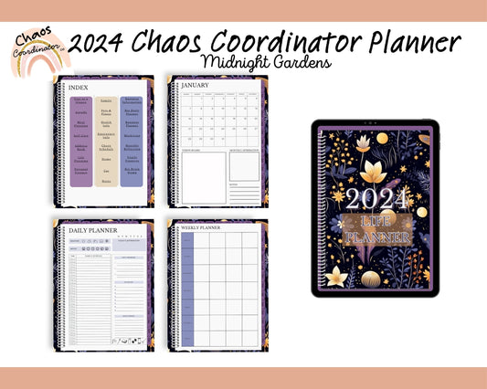 2024 Ultimate Chaos Coordinator Life Planner ~ Midnight Gardens