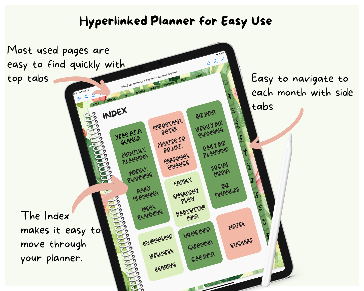 2025 Ultimate Life Planner ~ Cactus Blooms