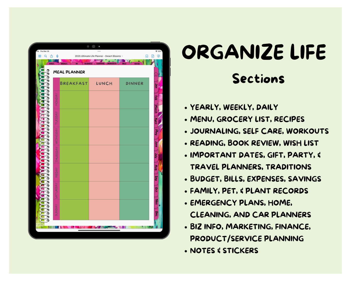 2025 Ultimate Life Planner ~ Desert Blooms