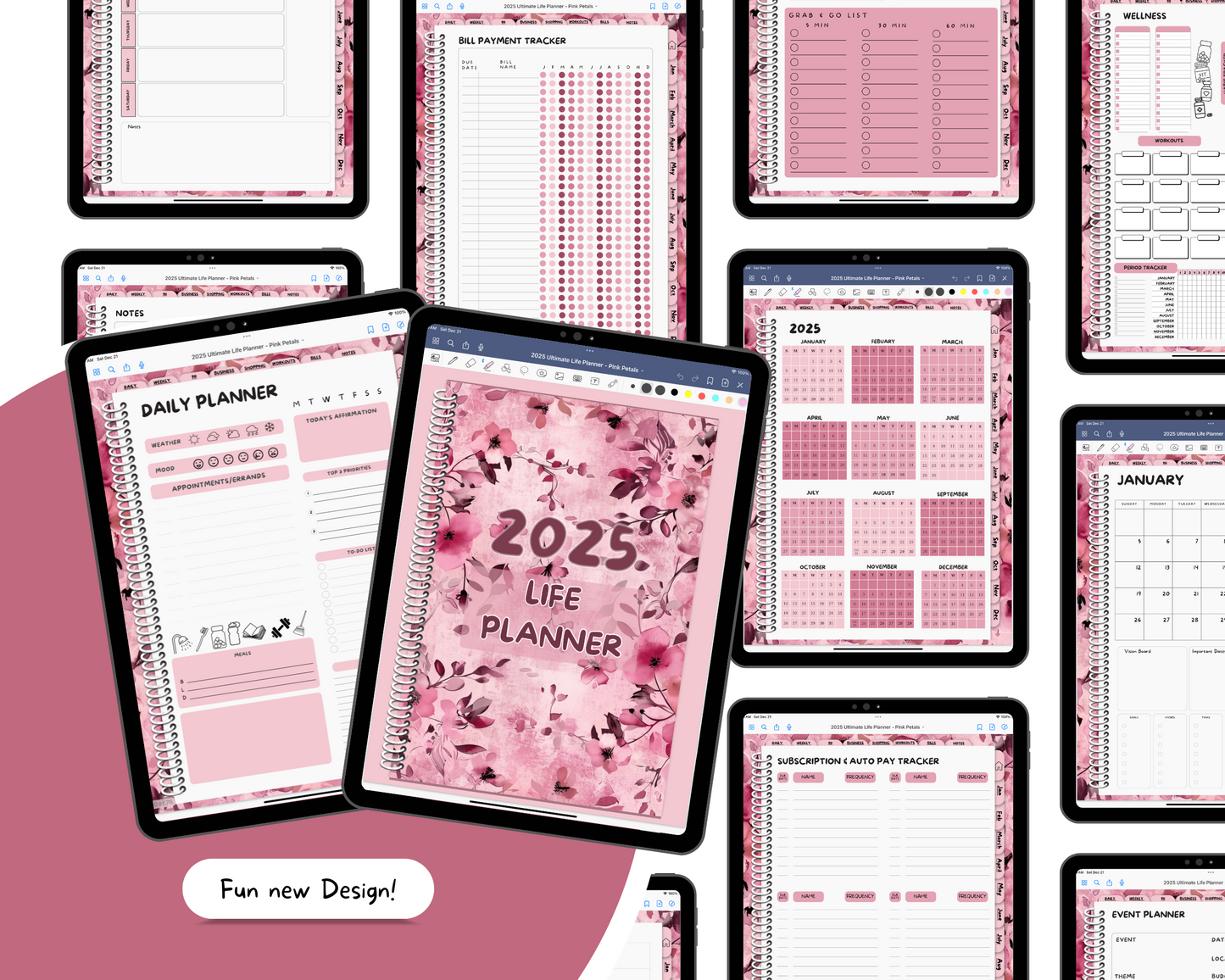 2025 Ultimate Life Planner ~ Pink Petals