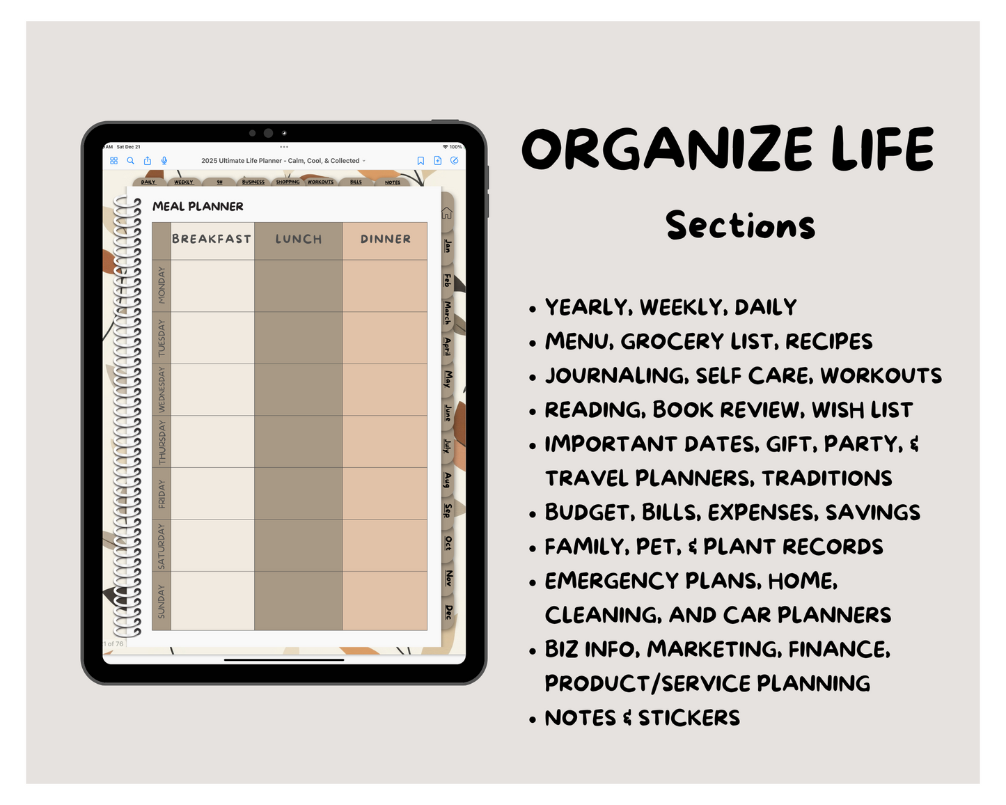 2025 Ultimate Life Planner ~ Cool, Calm, & Collected