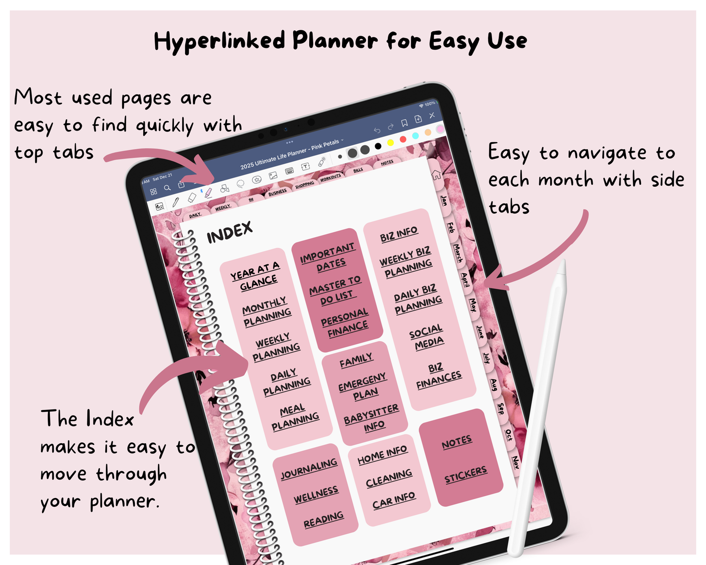 2025 Ultimate Life Planner ~ Pink Petals