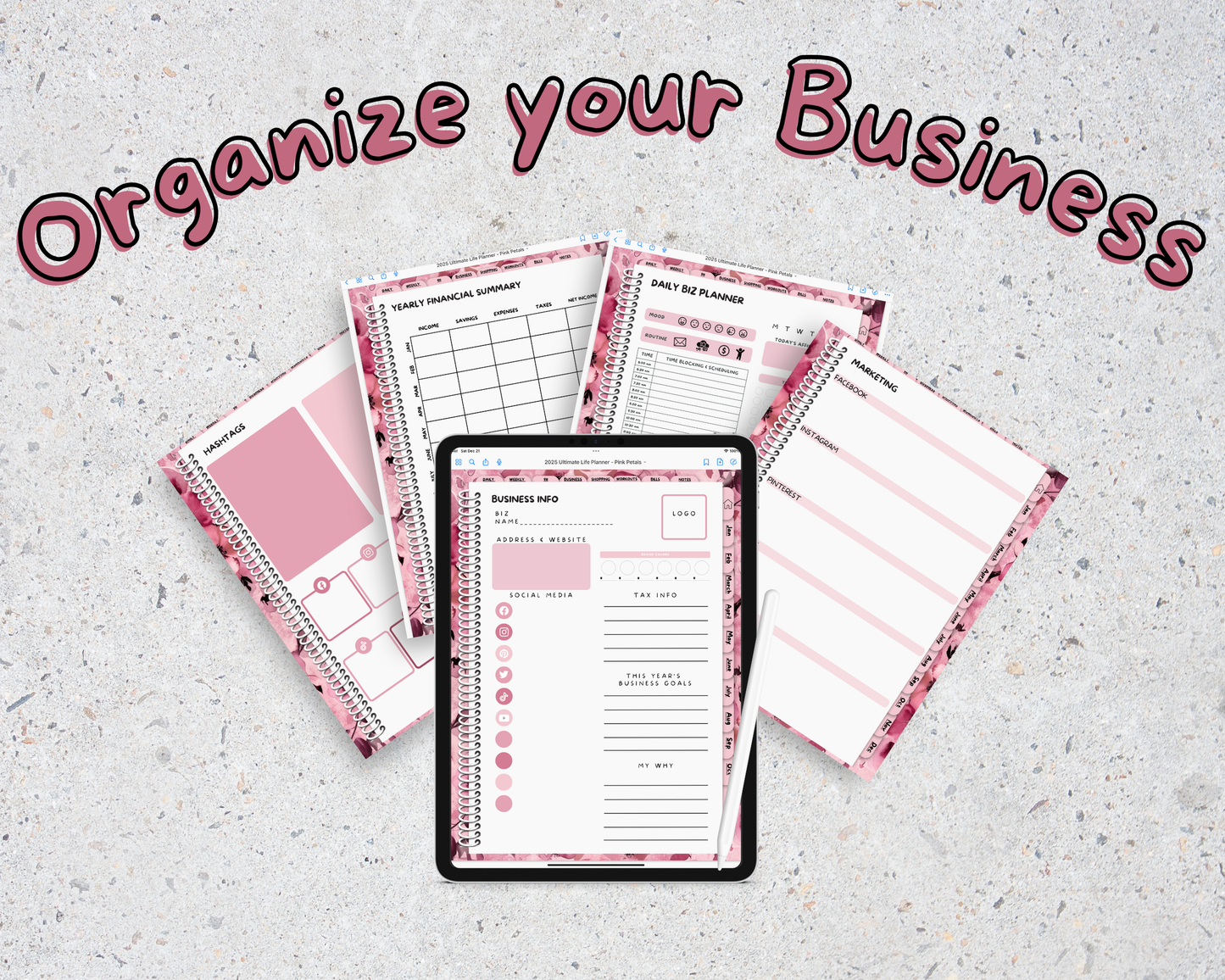 2025 Ultimate Life Planner ~ Pink Petals