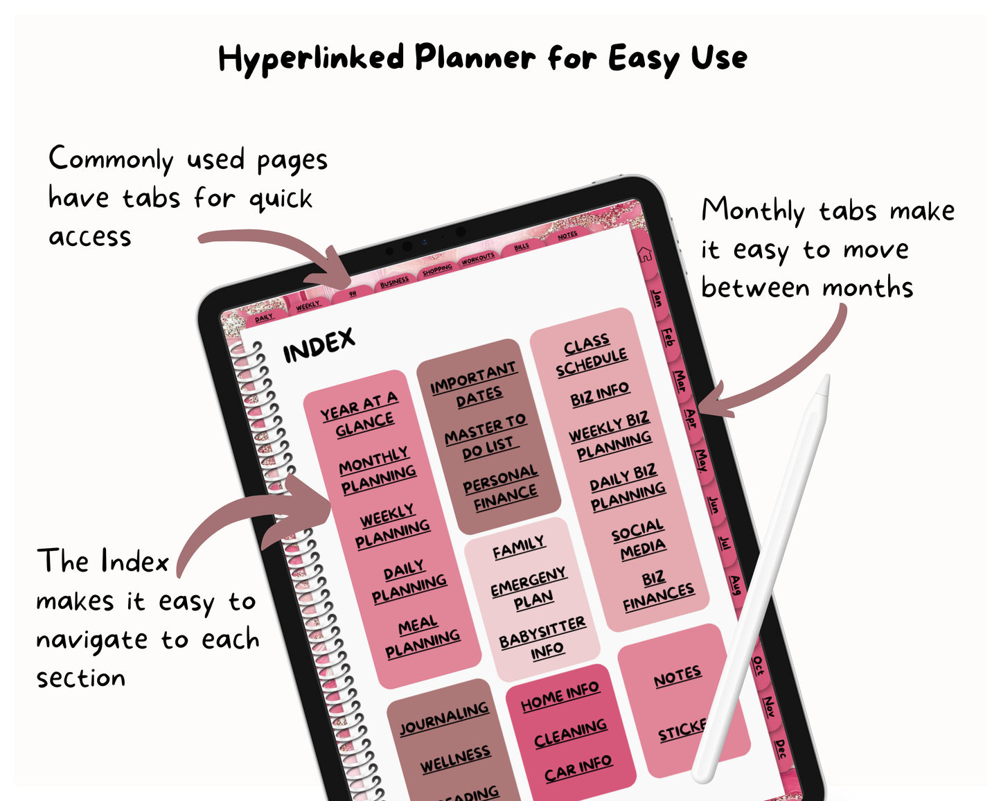 2026 Life Planner - Pink Rocks