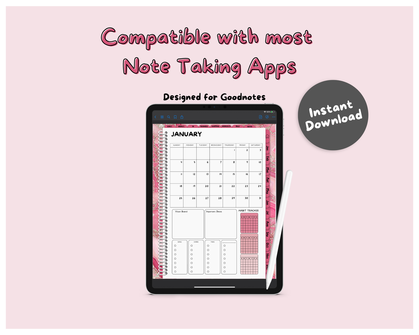 2026 Life Planner - Pink Rocks