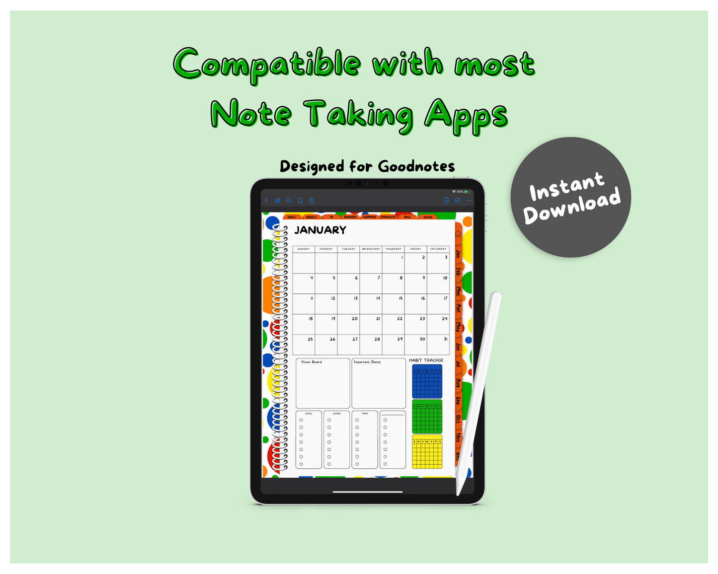 2026 Life Planner - Rachael's Rainbow