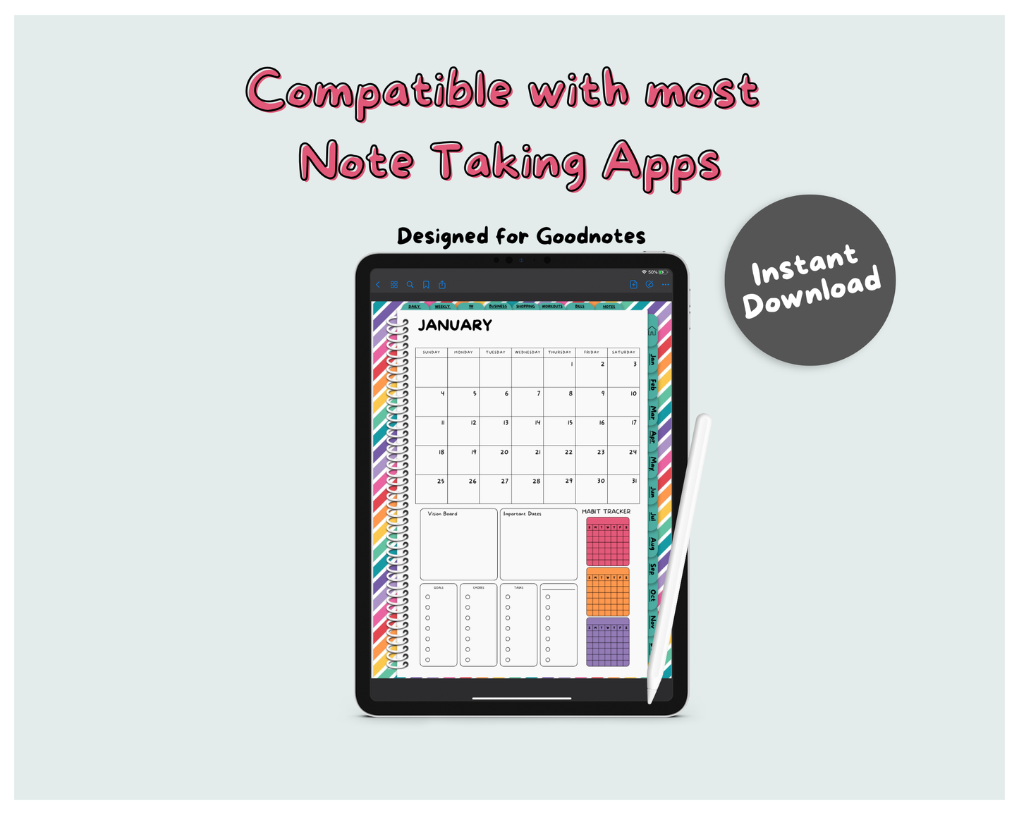 2026 Life Planner - Rainbows