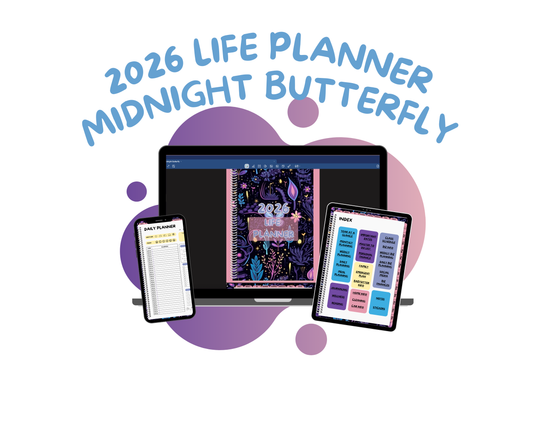 2026 Life Planner - Midnight Butterfly