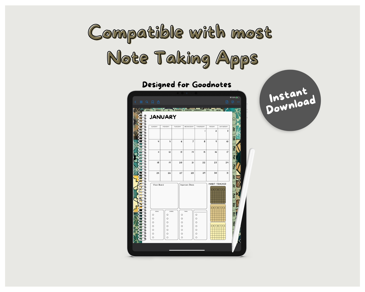 2026 Life Planner - Moroccan Tiles