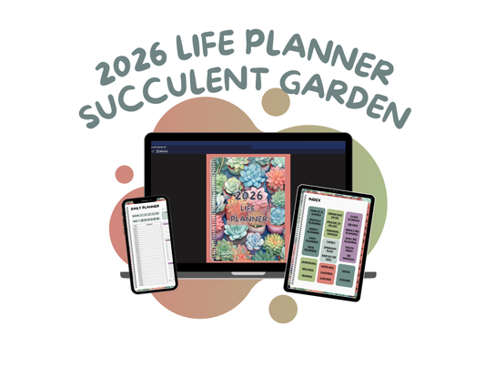 2026 Life Planner - Succulent Garden