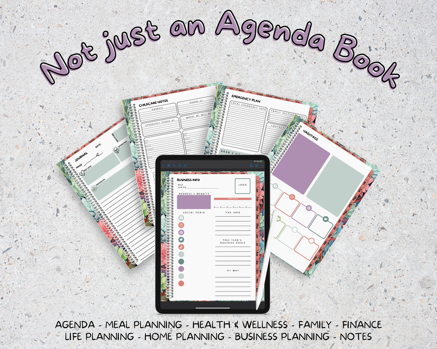 2026 Life Planner - Succulent Garden