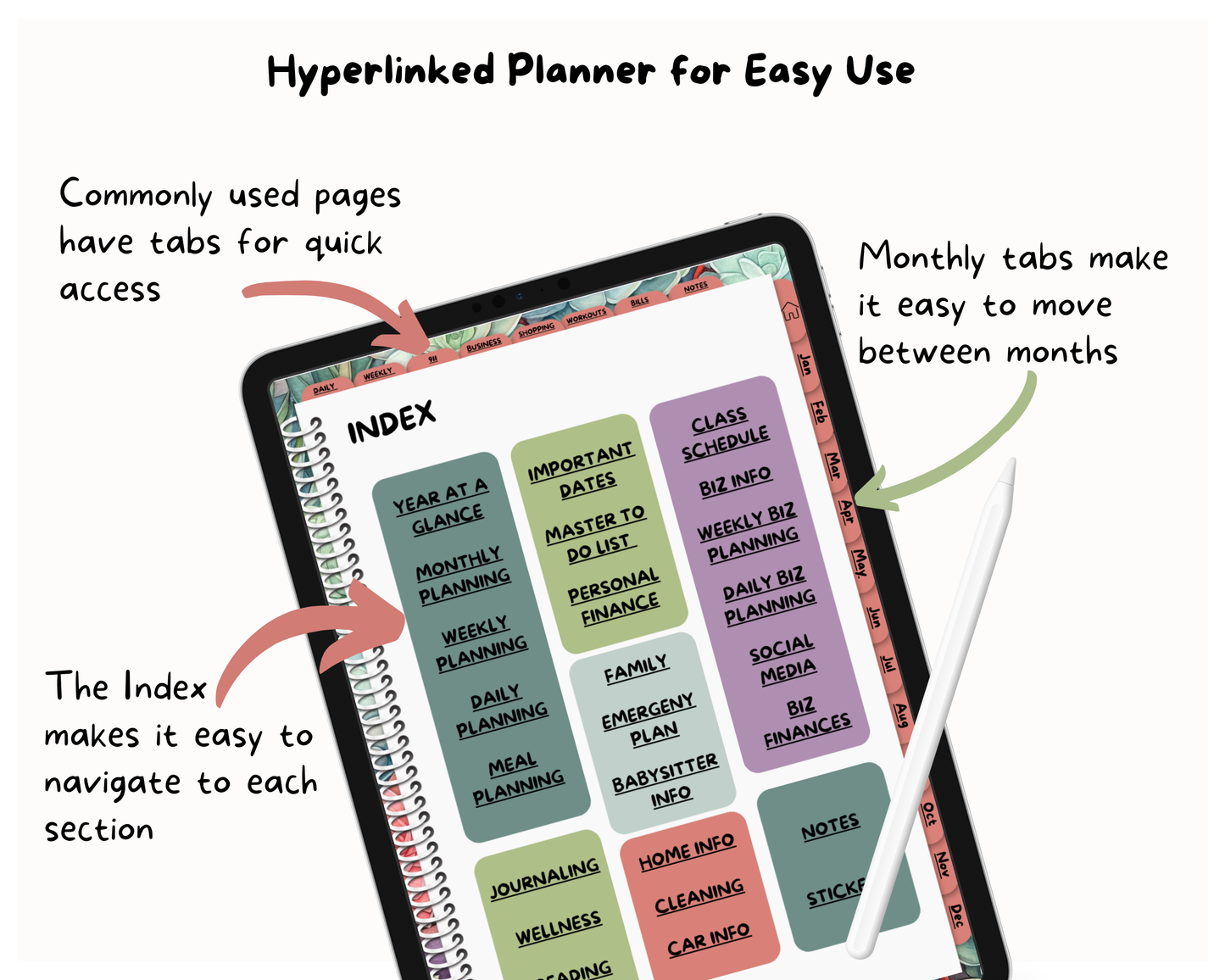 2026 Life Planner - Succulent Garden